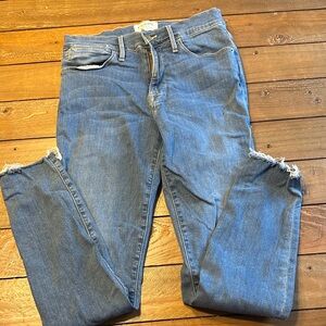 FRAME Le High Skinny Distressed Jeans